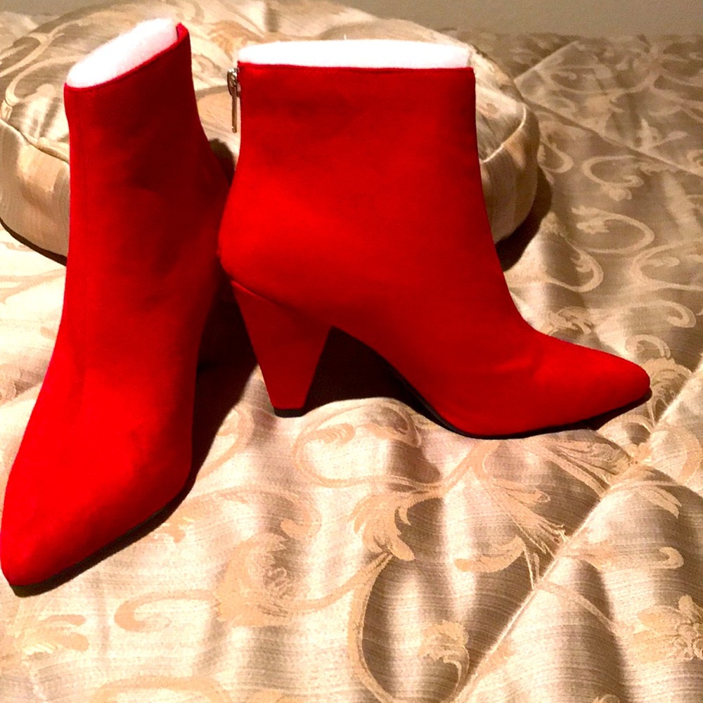Red heel booties